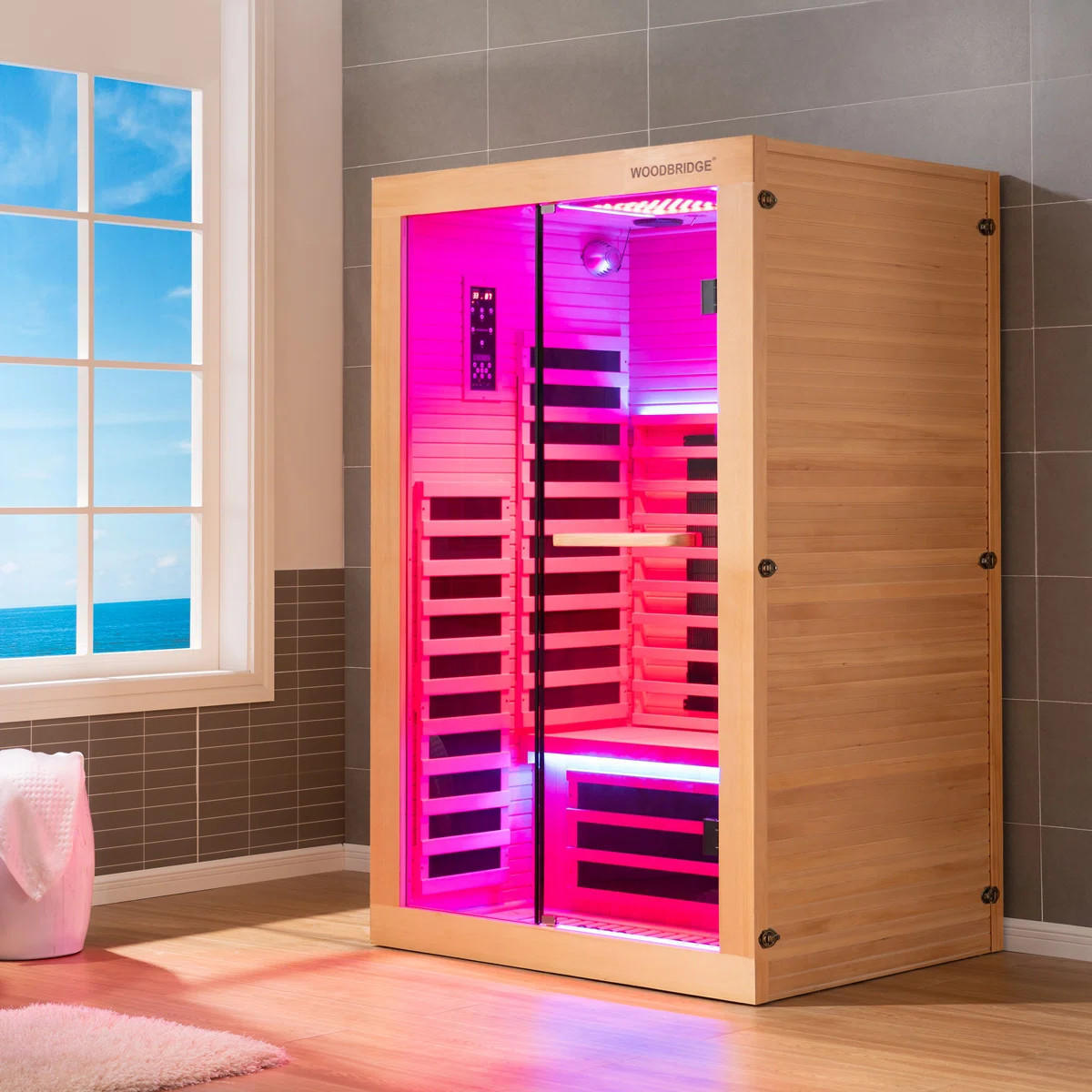 2 Person Indoor FAR Infrared Sauna in Canadian Hemlock With Red Light Function, Bluetooth Speaker... | Wayfair North America