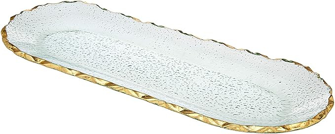 Godinger Harper Oval Serving Tray Platter - Gold Trimmed | Amazon (US)