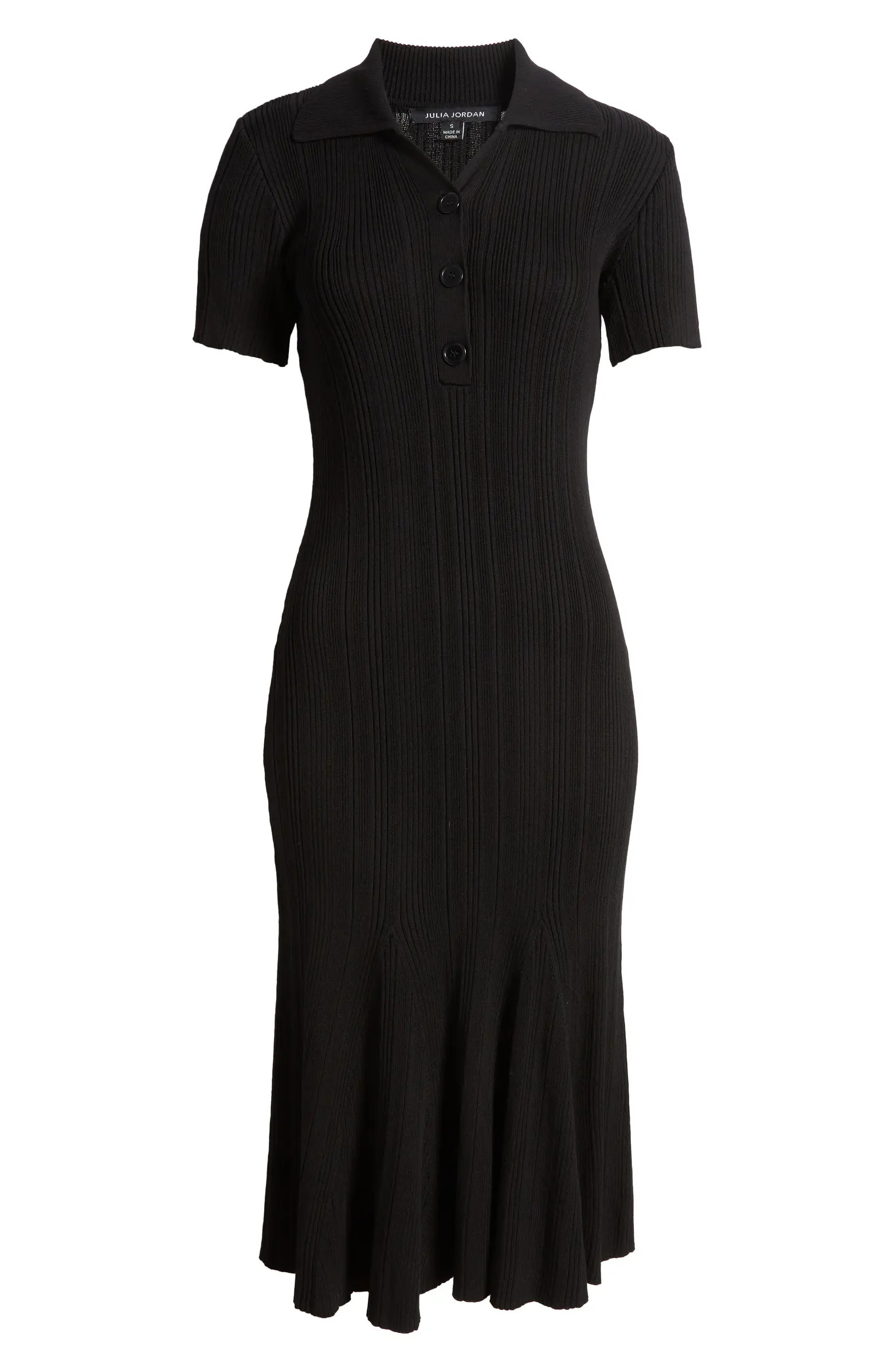 Julia Jordan Rib Short Sleeve Midi Sweater Dress | Nordstrom | Nordstrom