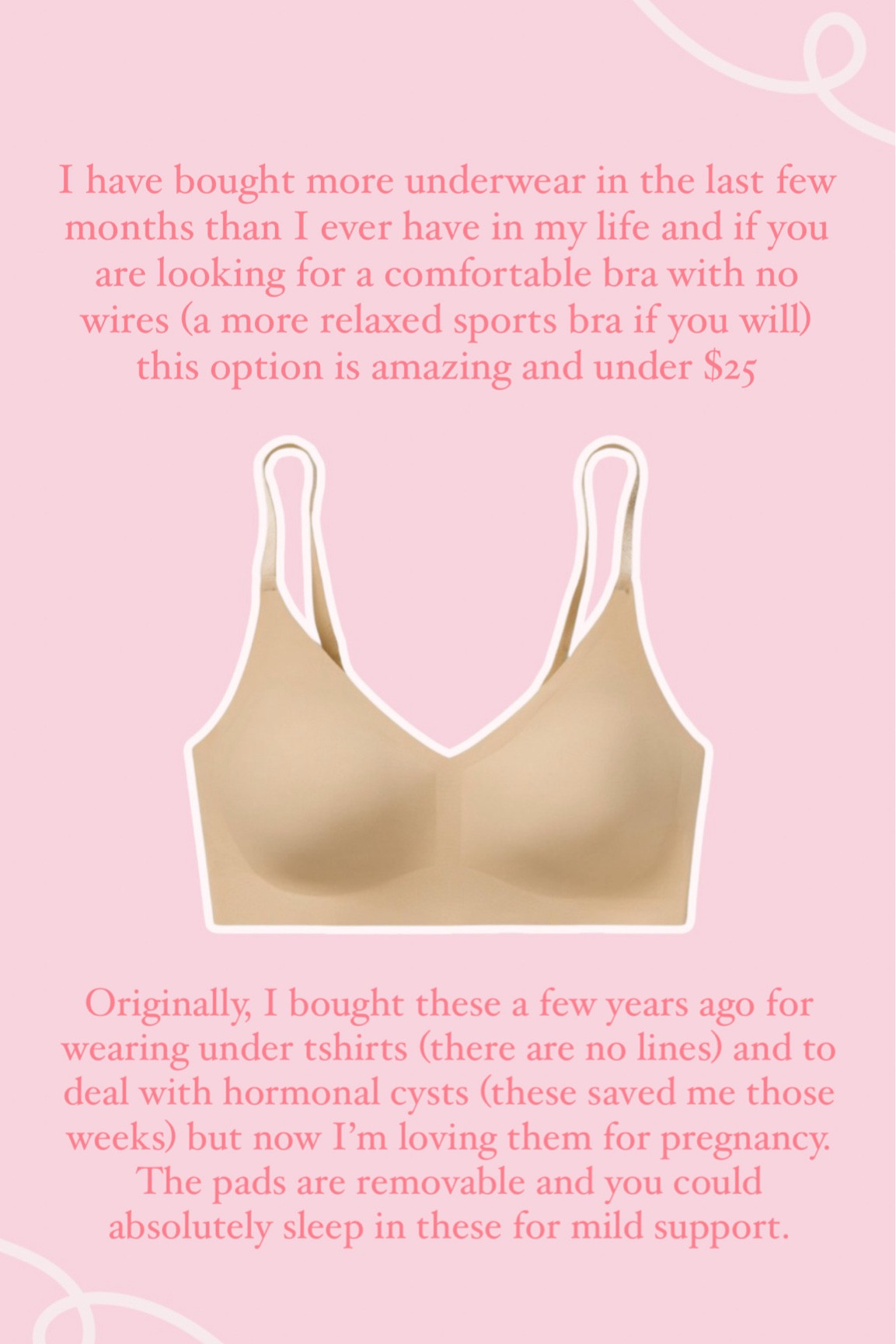 Underwire free bra. Bra under $25. Tshirt bra. Maternity bra  

#LTKFindsUnder50 #LTKBump