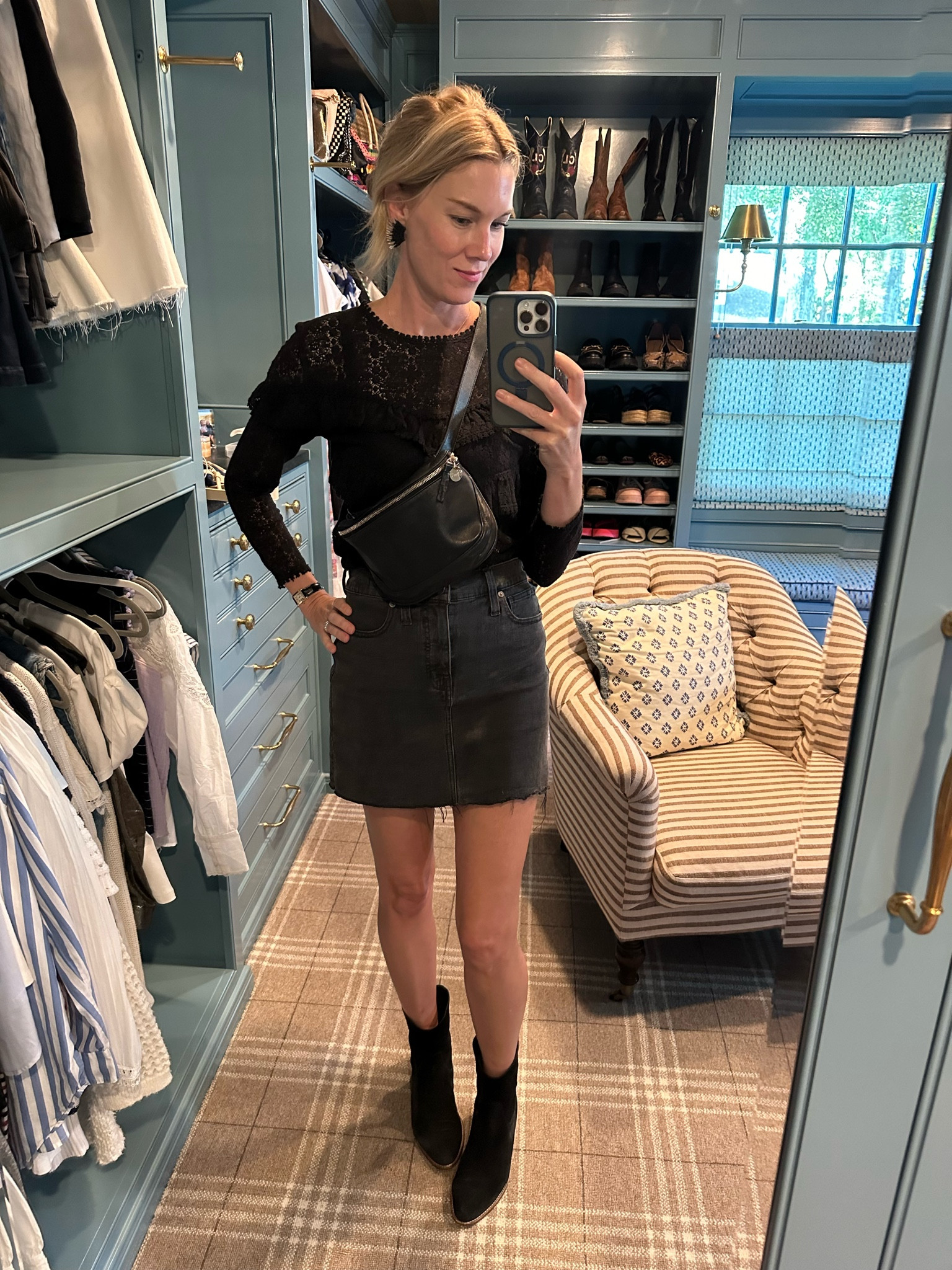 Transitional Styling Trick
Fall is technically here but it feels like summer, so here’s something I like to do when getting dressed. I like to pair something that feels very summery (also that keeps me cool) with something that feels very winter-y (but isn’t too hot). For instance, wearing a tank top or sun dress with a bootie or wearing a short skirt with a long sleeve top and/or booties. I appease my desire to transition into the fall and fall clothes, but I still feel cool and comfortable. Yay! 

Comment “green skirt” for a link to your dm.
Comment “outfit 2” for a link to your dm. 

#LTKOver40 #LTKStyleTip