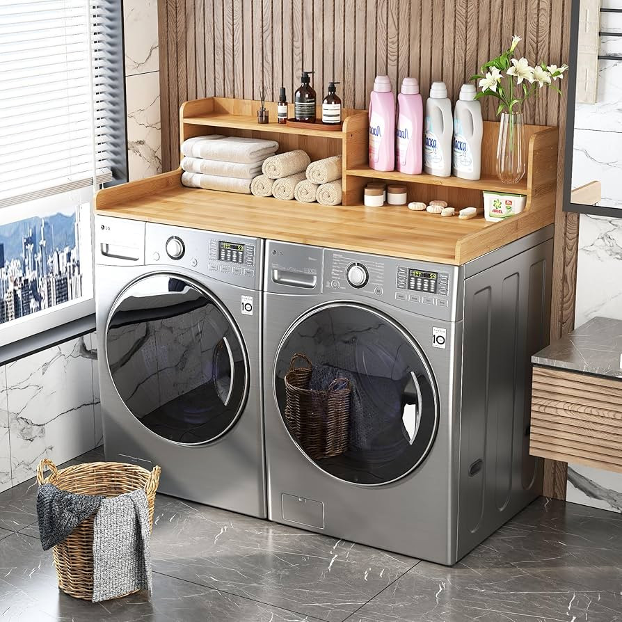 2-Tier Washer and Dryer Countertop w 54" W x 27.5" D Laundry Countertop Cover with Non-Slip Pad,L... | Amazon (US)