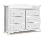 Storkcraft Avalon 6 Drawer Double Dresser (White) – Dresser for Kids Bedroom, Nursery Dresser O... | Amazon (US)