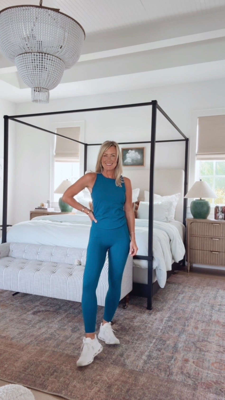 Spanx New Arrivals | Hi Sugarplum! 

A moment for this color! Absolutely living for this matching blue workout set. 
Top: Small
Leggings: Small

#LTKActive #LTKootd #LTKOver40