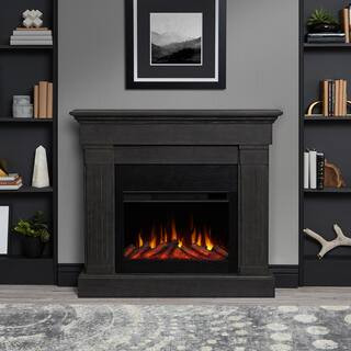 Crawford Slimline 47 in. Freestanding Electric Fireplace in Gray | The Home Depot