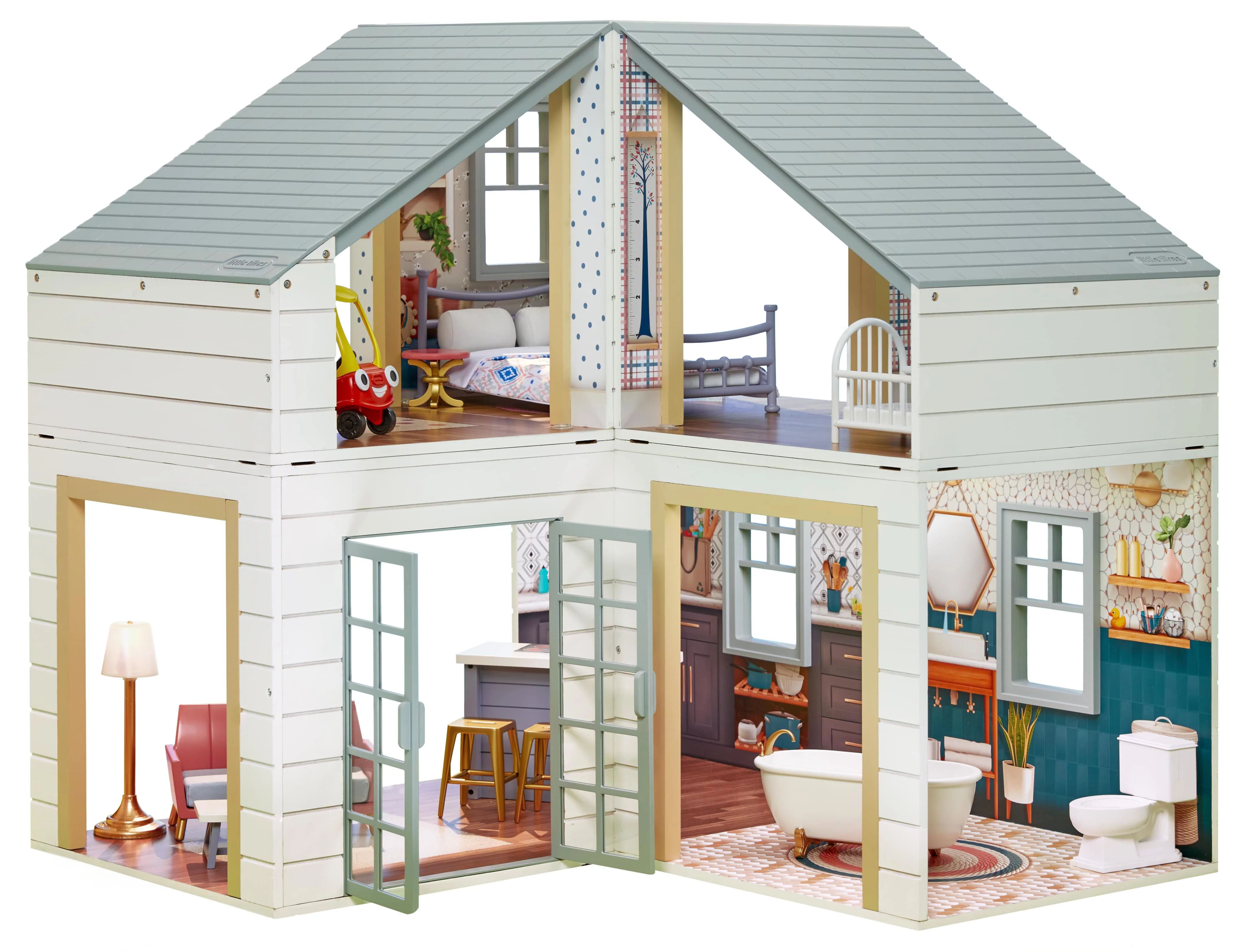 Little Tikes® Real Wood Stack ‘n Style™ Dollhouse with 14 Accessories | Walmart (US)