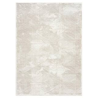 Bazaar Zen Cream 2 ft. x 3 ft. Abstract Area Rug | The Home Depot