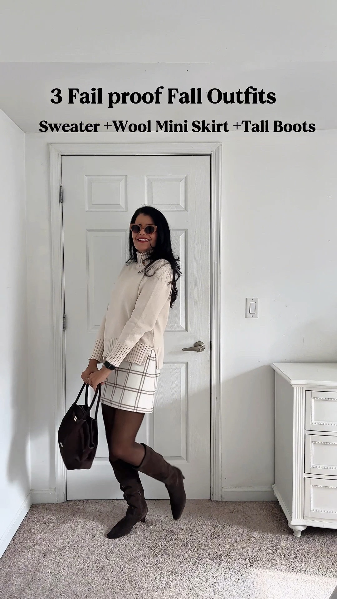 A wool/wool blend mini skirt is the wardrobe workhorse during fall/winter. To be honest, it is one of the easiest and failproof piece to style. Sheer tights, tall boots and a loose/oversized sweater is the best way to wear mini skirts during colder weather! Here are my favorite ones this season- 