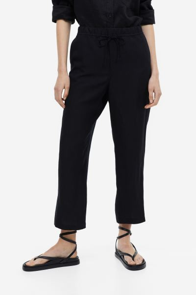 Linen-blend tapered trousers | H&M (UK, MY, IN, SG, PH, TW, HK)