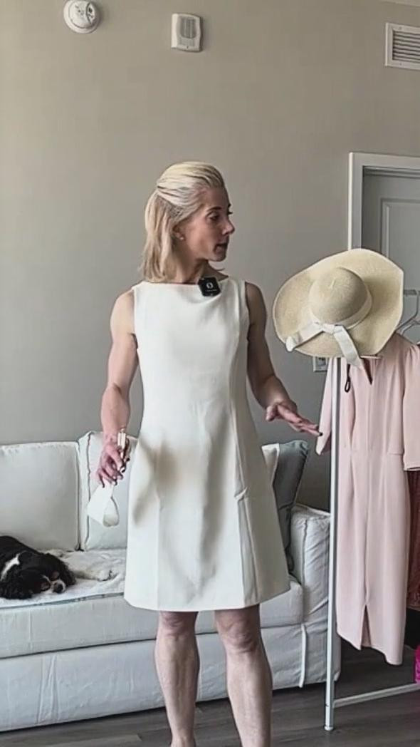 The best summer cocktail is a chic classic elegant dress. It’s a beige dress with an ecru ivory touch of pink and a waist belt in whit gold (muted hardware). The size is up! You can find it on Amazon.
👉 Styling Tip: cinch waist for slimming effect w ragged Waist belt.

#LTKStyleTip #LTKFindsUnder50 #LTKPetite