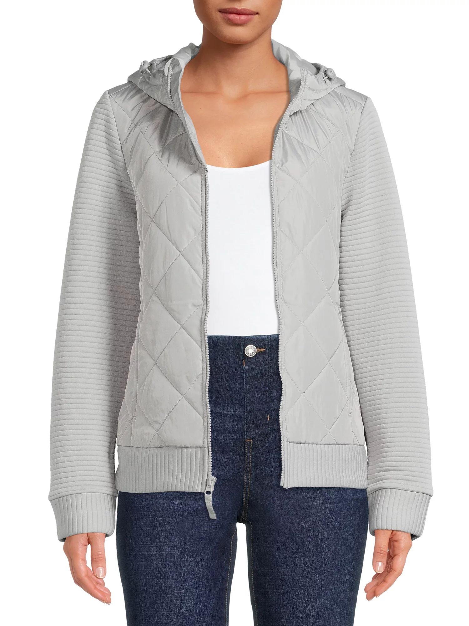 Time and Tru Women's and Women's Plus Quilted Ottoman Jacket - Walmart.com | Walmart (US)