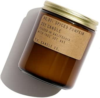 P.F. Candle Co. Spiced Pumpkin Classic Standard Scented Soy Wax Candle (7.2 oz) 40-50 Hour Burn T... | Amazon (US)