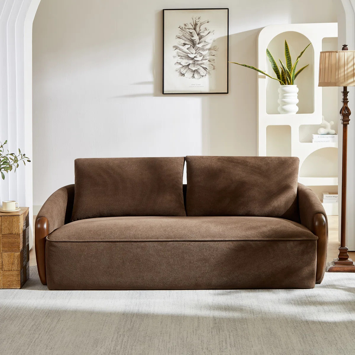 Coriddi Modern Organic Upholstered Sofa with Curved Arms and Solid Wood Frame | Wayfair North America