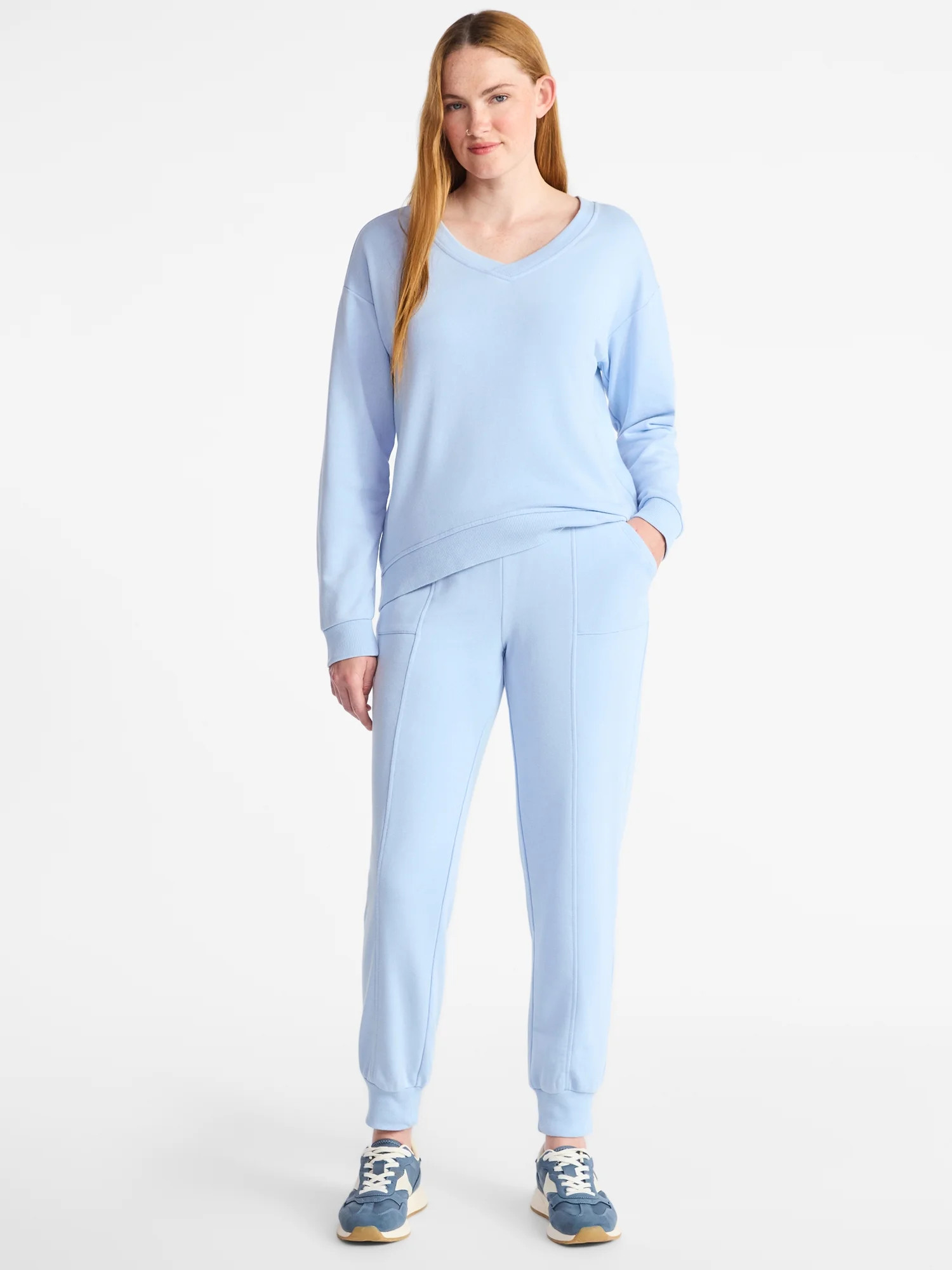 Time and Tru Women's and Women’s Plus French Terry Set, 2-Piece, Sizes XS-4X | Walmart (US)