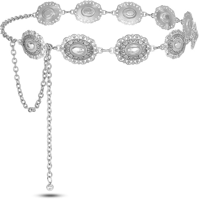 SUOSDEY Western Concho Chain Belt for Women Cowgirl Waist Belt for Country Concert Outfit Dresses... | Amazon (US)