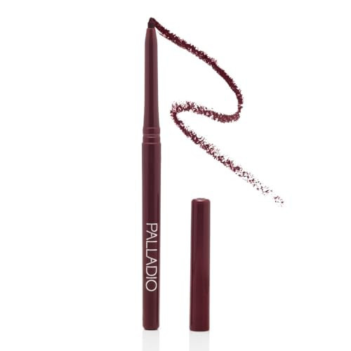 Palladio Retractable Waterproof Lip Liner High Pigmented and Creamy Color Slim Twist Up Smudge Proof Formula with Long Lasting All Day Wear No Sharpener Required, Black Berry | Amazon (US)