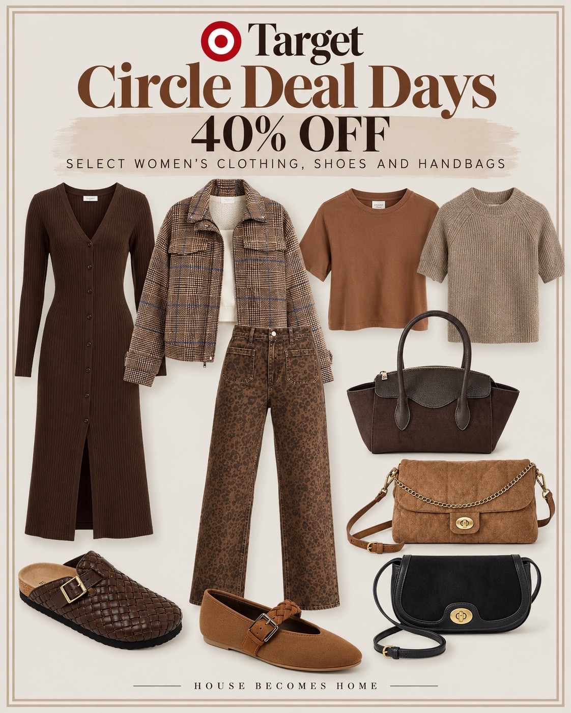 Target circle days are here! 40% off women’s clothing, shoes and handbags!