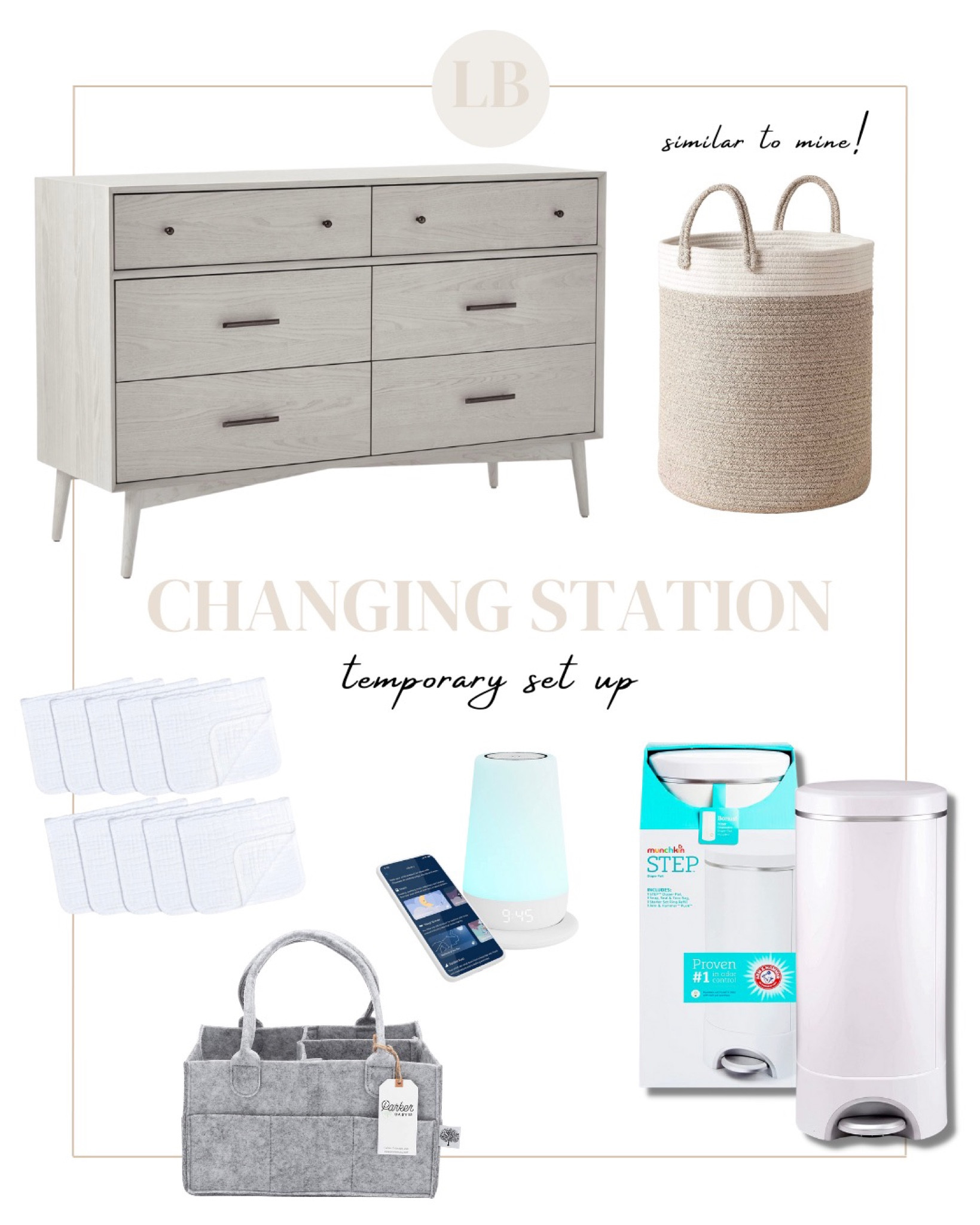 Our temporary changing station set up