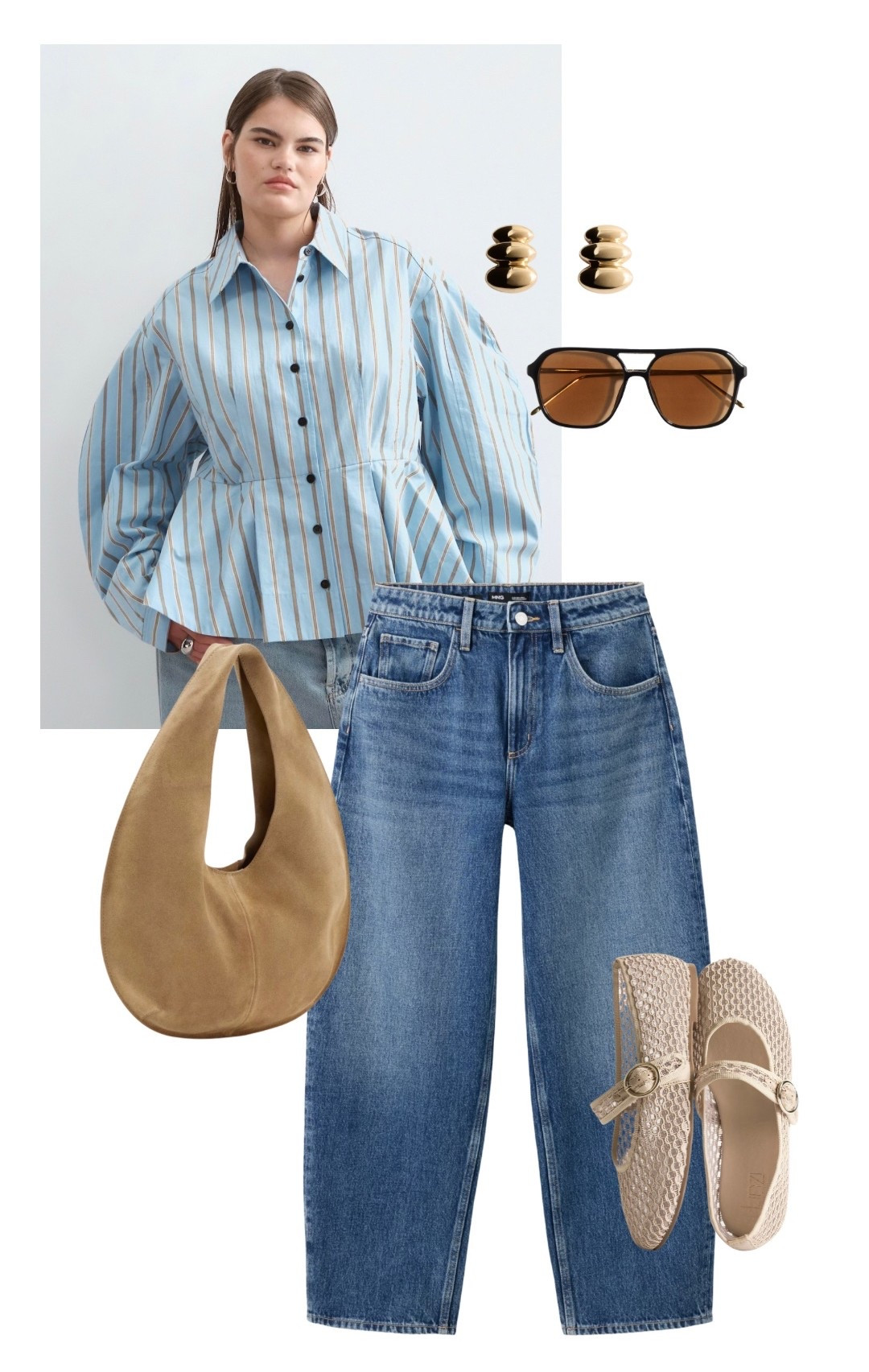 Plus size casual autumn outfit inspiration 

Barrel leg jeans peplum striped shirt mesh flats slouchy bag wide fit shoes

#LTKuk #LTKautumn #LTKplussize