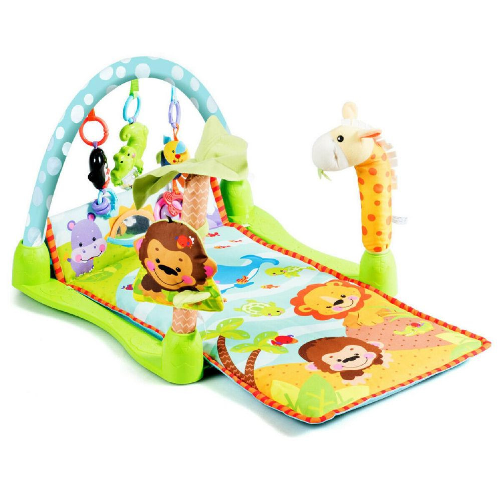 4-in-1 Baby Activity Play Mat Activity Center w/3 Hanging Toys Green | Oriental Trading Company