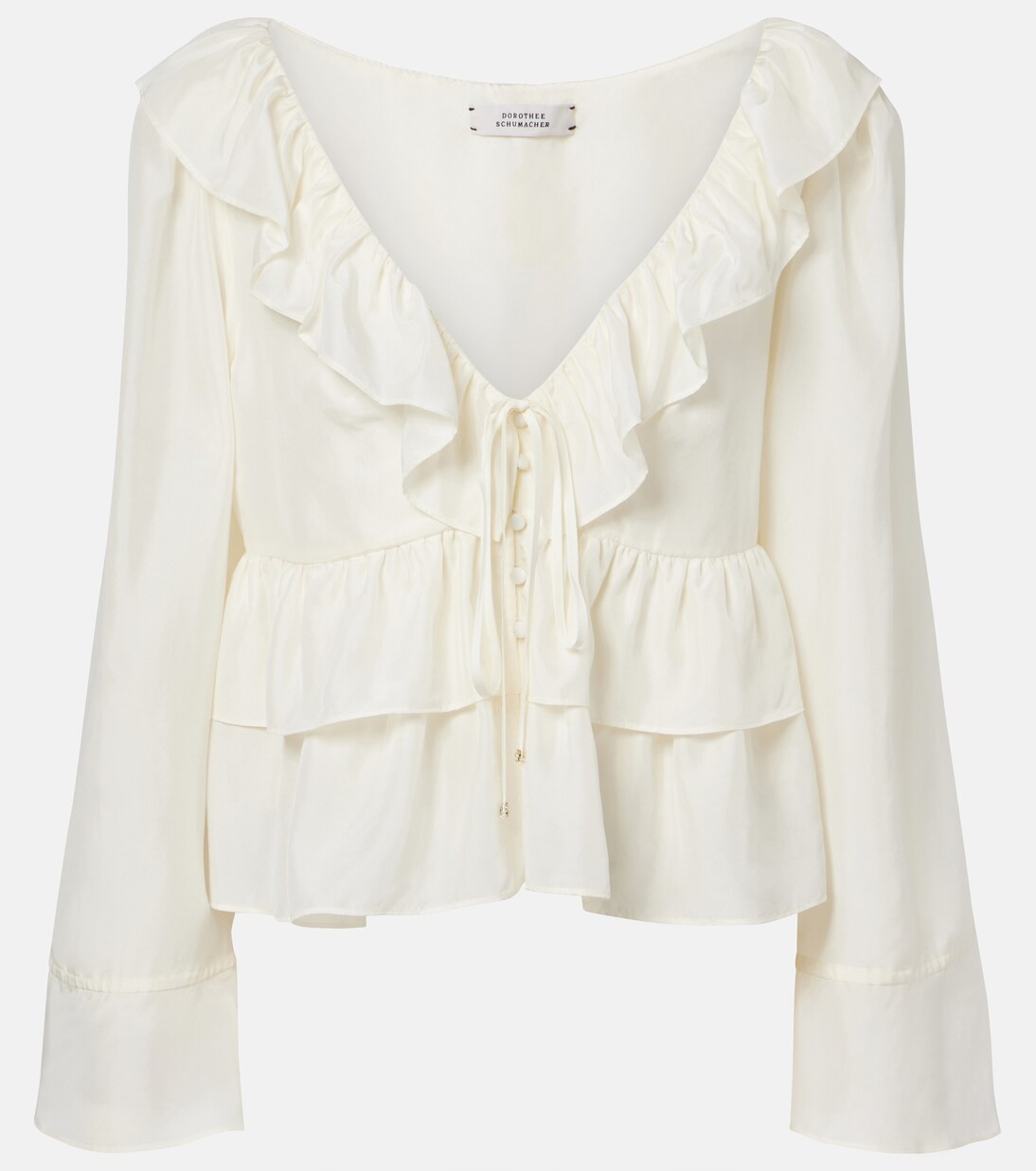 Ruffled silk shirt | Mytheresa (US/CA)