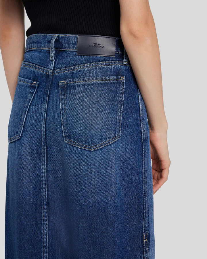 Denim Lustre Midi Skirt in Wayne | 7 For All Mankind