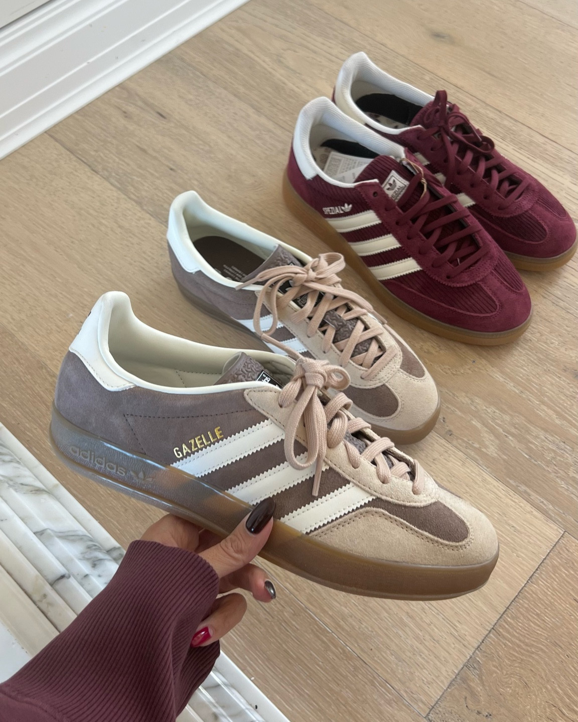 New adidas for fall 🤩 

Adidas samba, adidas gazelle, adidas sneaker, teen girl shoe, mom sneaker, casual sneaker, maroon adidas, brown adidas, fall sneaker, Christine Andrew 

#LTKStyleTip #LTKShoeCrush #LTKSeasonal