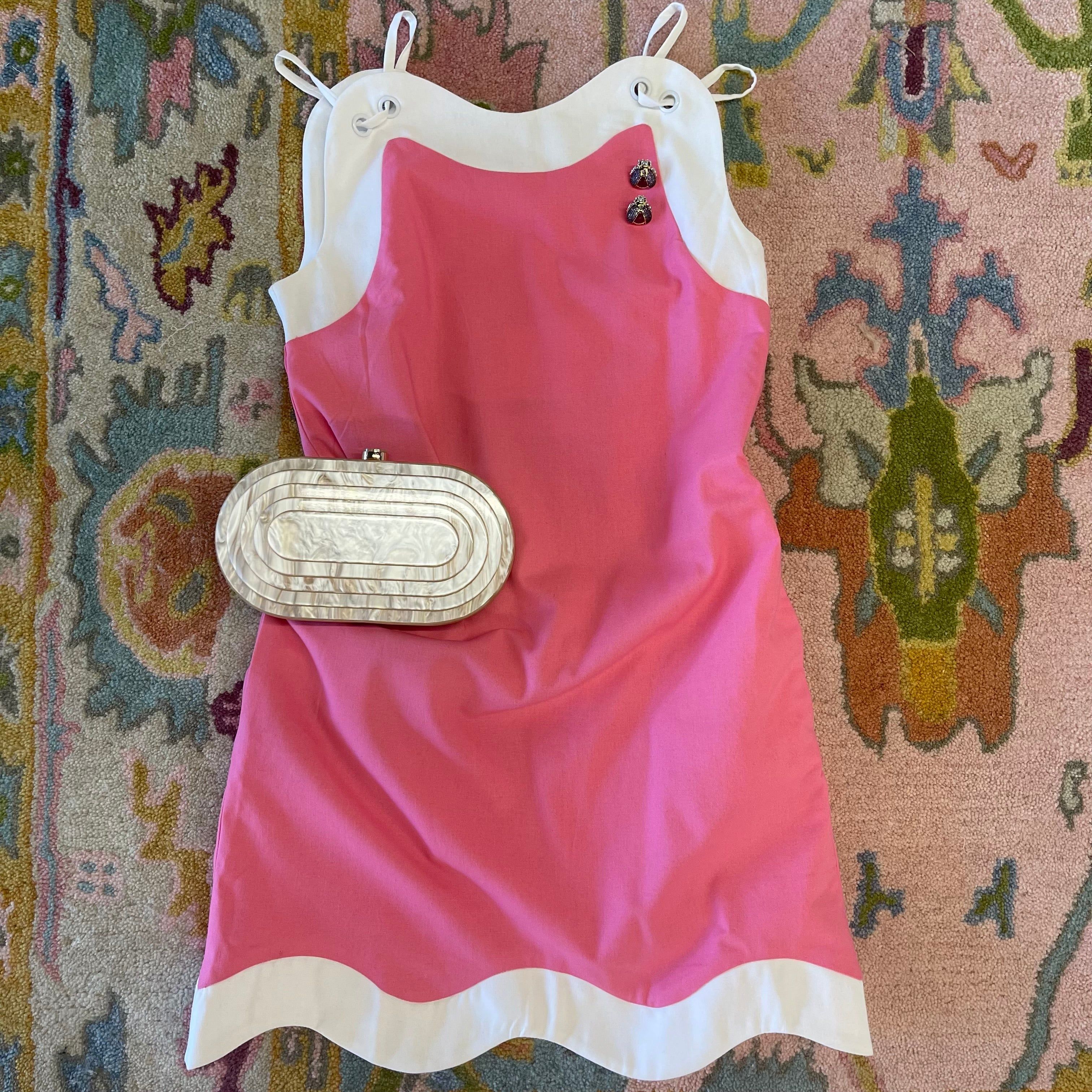 Wavy Linen Dress - Pink - Shop Birdie | Shop BIRDIE