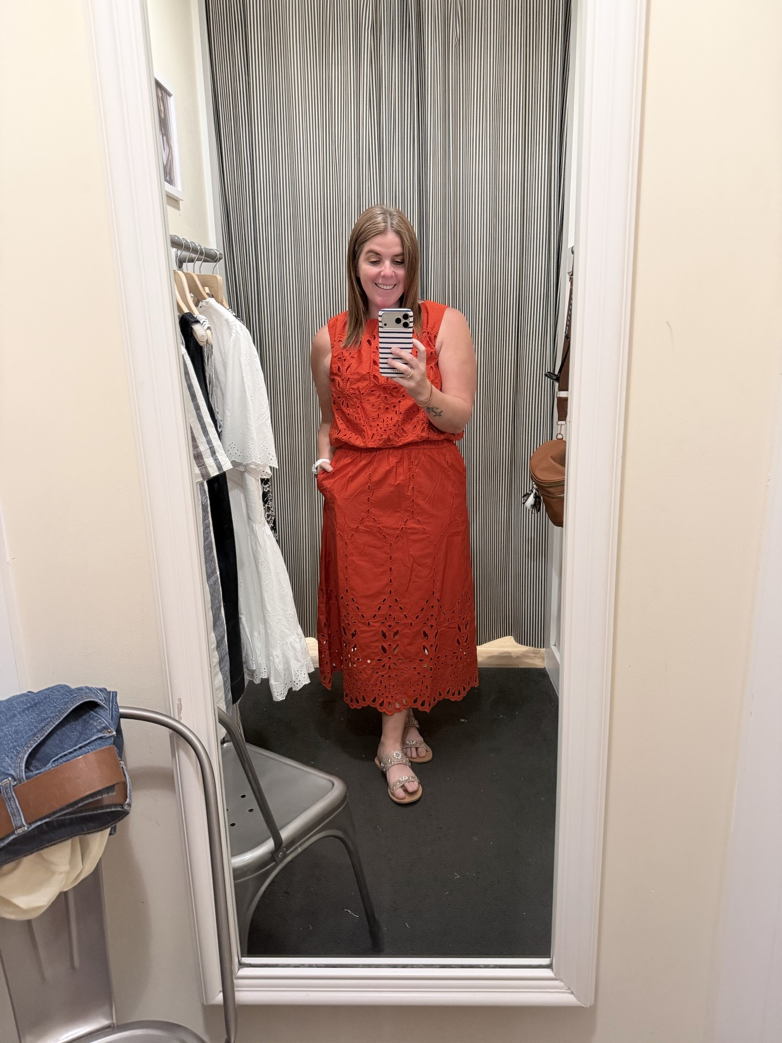 Is this a dress? No, but it’s a matching tank and skirt set, so close enough! I love this shade of red and this two piece set is so good! You can dress it up or down for spring and summer!

I sized up in the tank for length and the skirt runs TTS! 

#LTKMidsize #LTKootd #LTKOver40