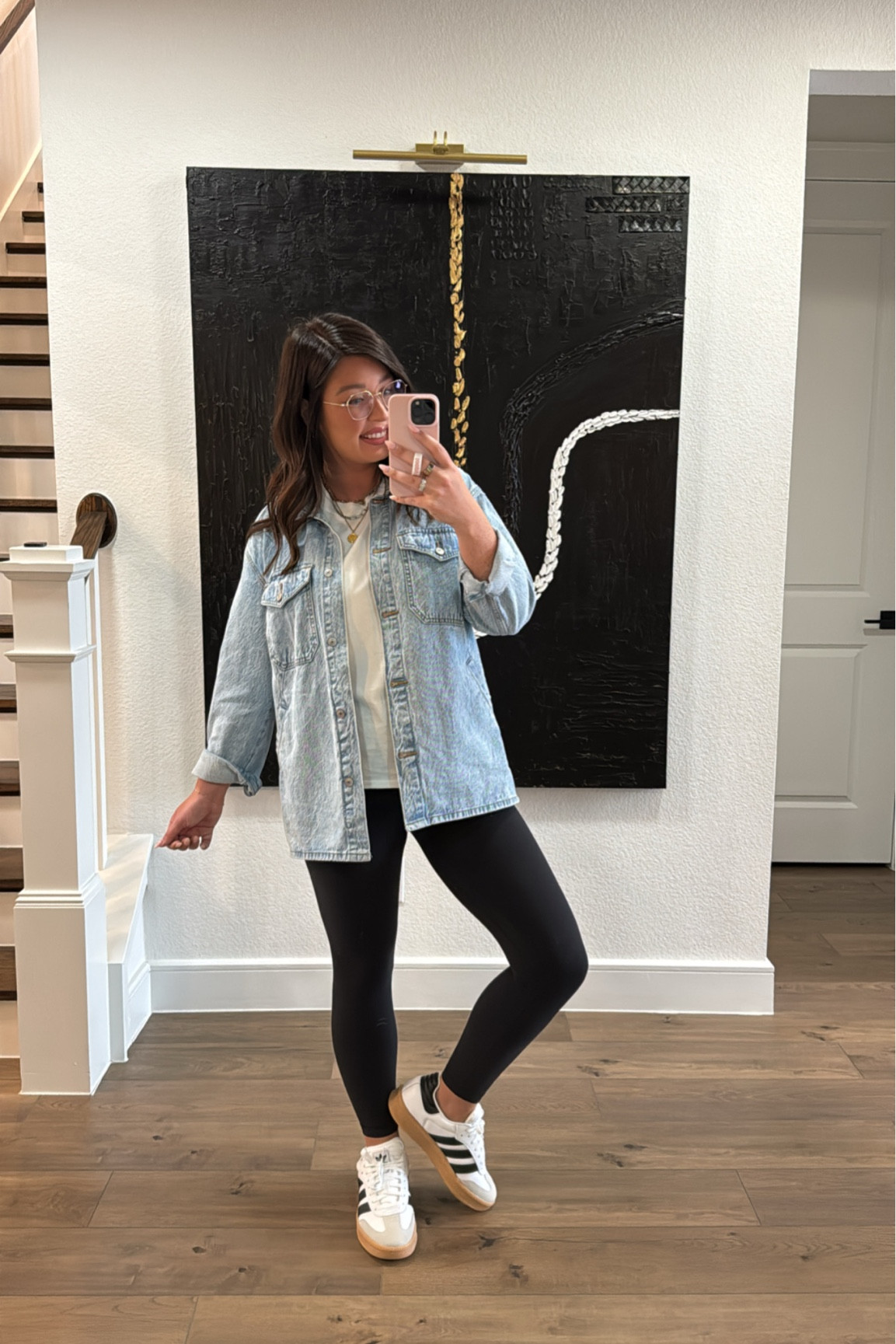 Today’s errands outfit is giving very millennial mom vibes but I honestly love it. Tried the outfit with baggy jeans and just didn’t feel confident so I switched to leggings. Jacket is no longer available so I linked a similar one. Shoes are a new find & I’m obsessed (even got a pair for Audge)

#LTKShoeCrush #LTKStyleTip #LTKMidsize
