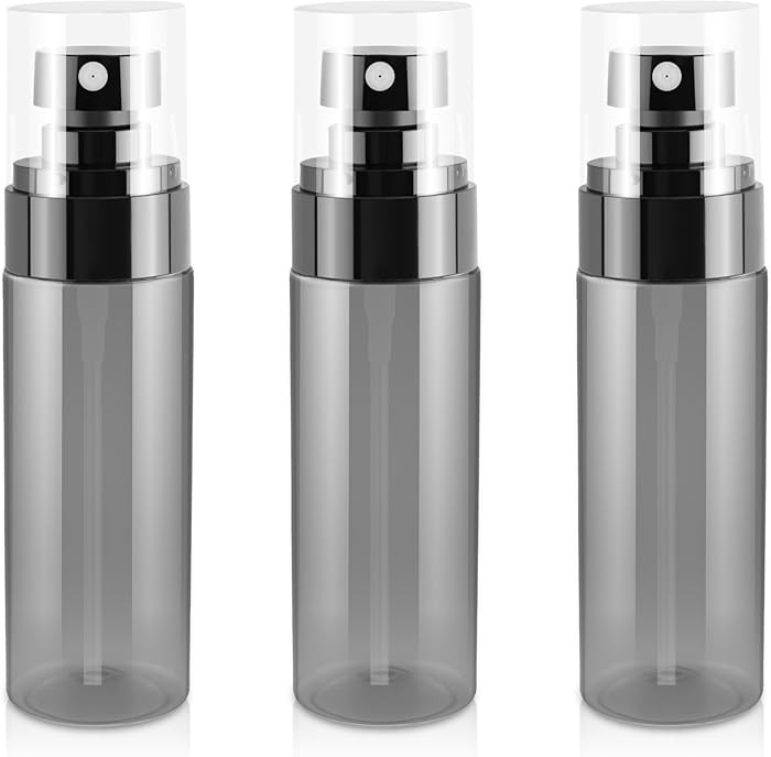 3Pack Small Spray Bottles, 2oz Black Plastic Fine Mist Mini Mister Bottles for Hair, Cleaning, Sa... | Amazon (US)
