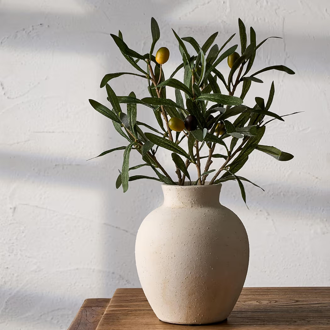 SIDUCAL Ceramic Decorative Flower Vase | 6 Inch Pottery Rustic Farmhouse Boho Vase for Home Decor... | Amazon (US)