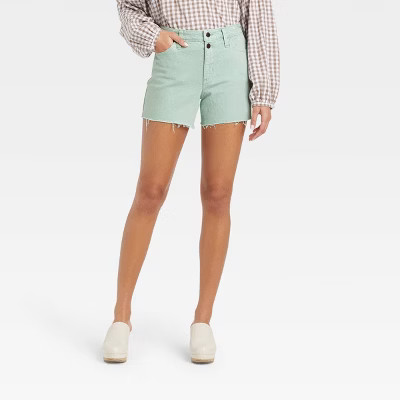 Women's High-Rise Vintage Midi Jean Shorts - Universal Thread™ Mint Green 12 | Target