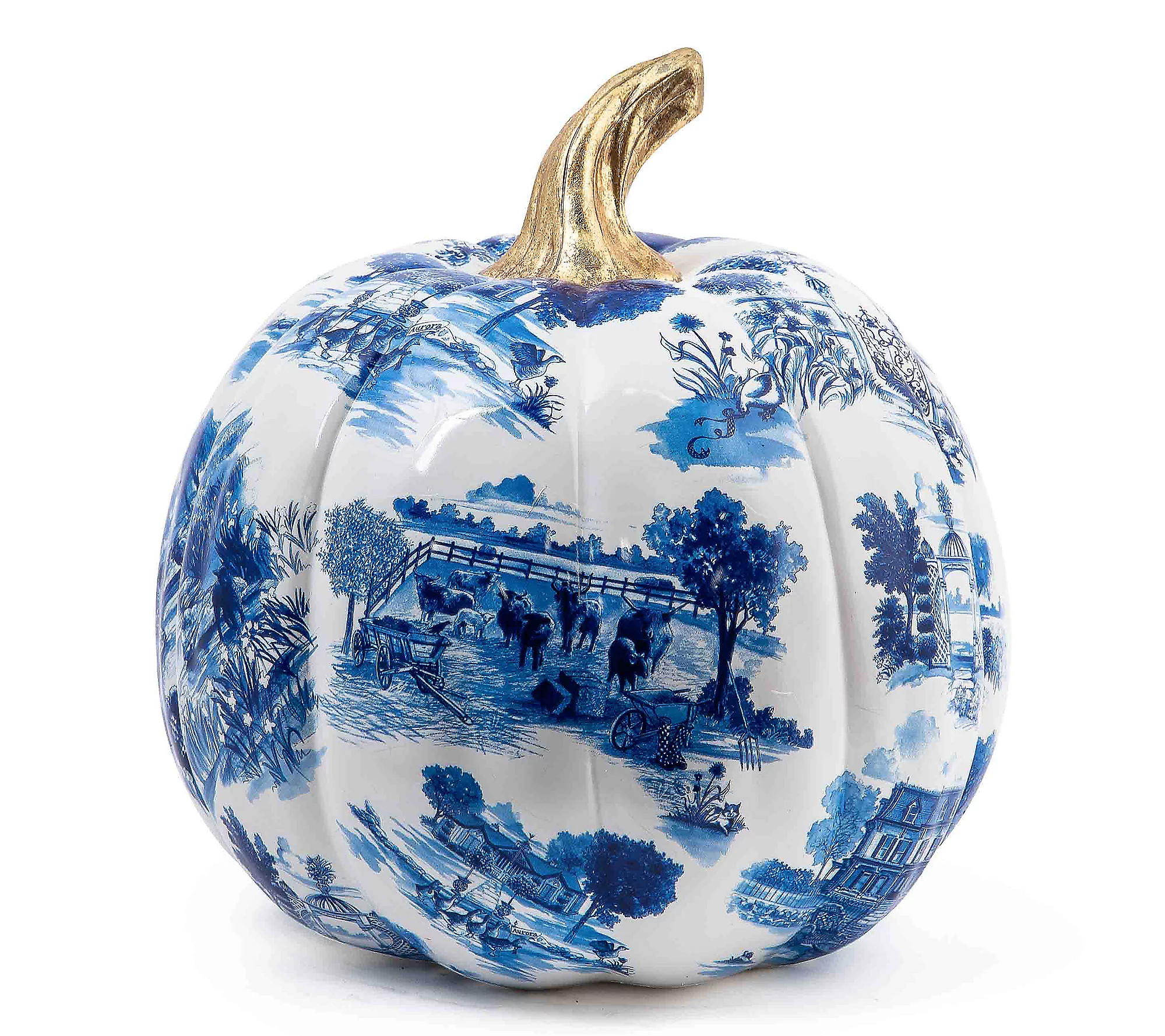 MacKenzie-Childs Large Toile Pumpkin | QVC