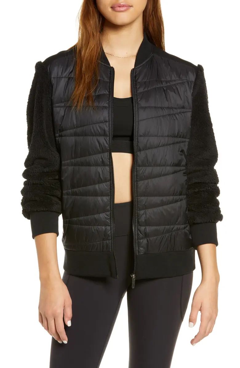 Mixed Media Quilted Cozy Jacket | Nordstrom