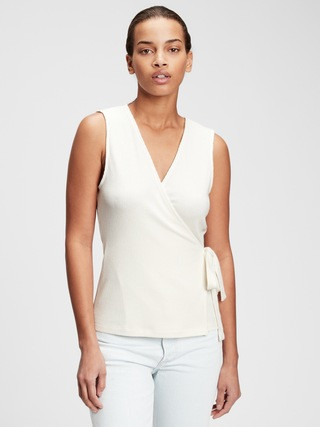 Softspun Sleeveless Wrap-Front Top | Gap (US)