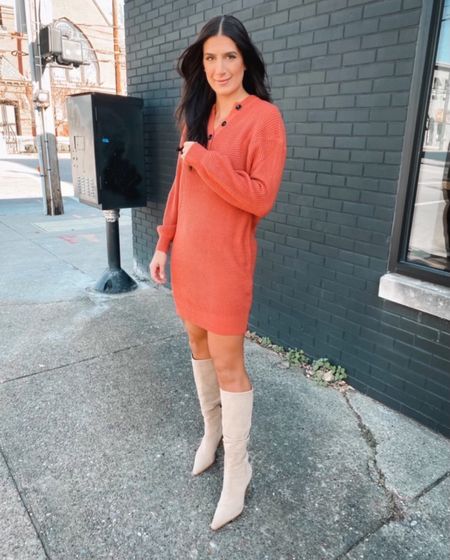 Thanksgiving outfit - sweater dress - thanksgiving dinner - dress with boots 

#LTKstyletip #LTKHoliday #LTKSeasonal