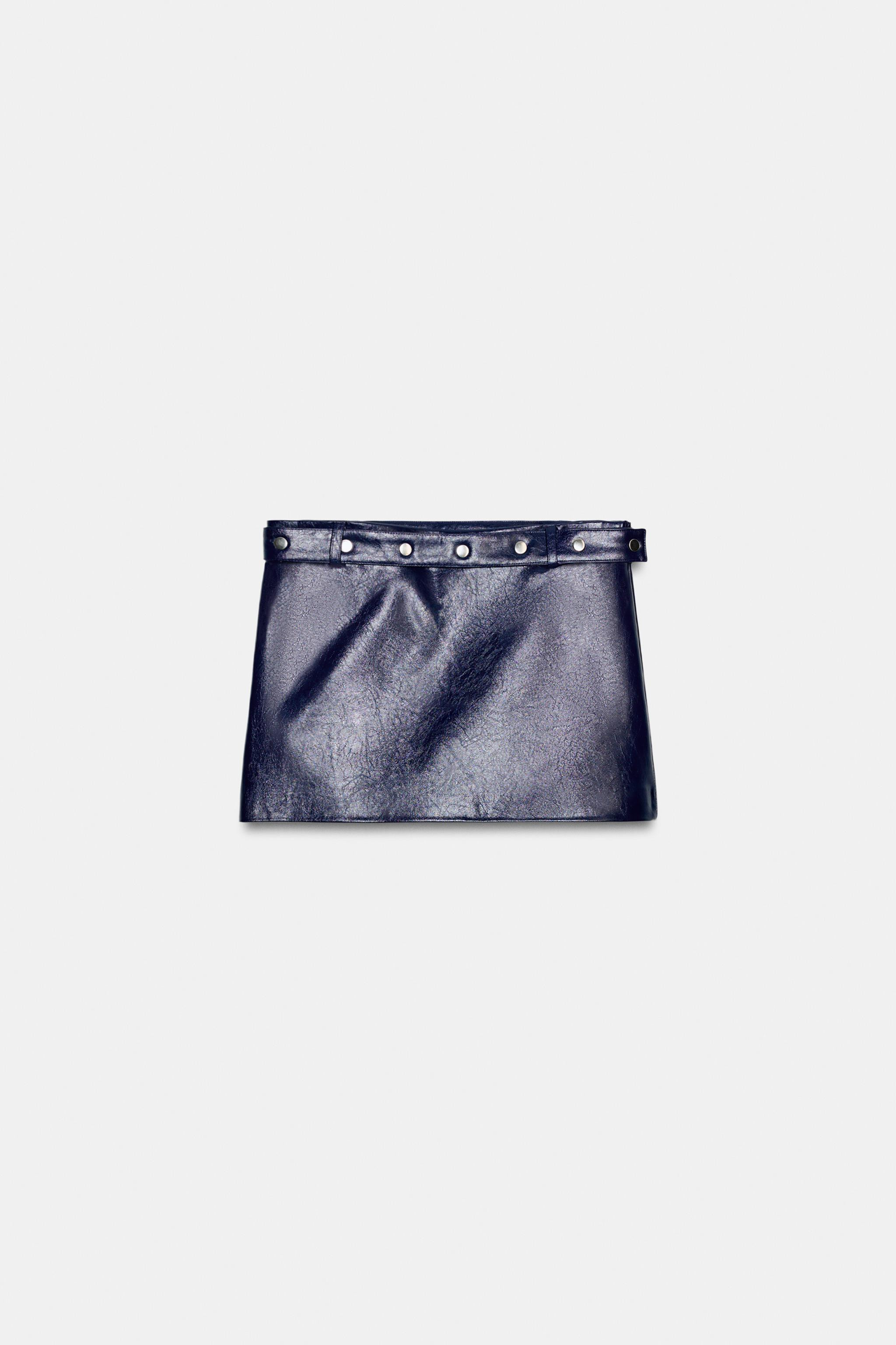FAUX LEATHER STUDDED MINI SKIRT | Zara US