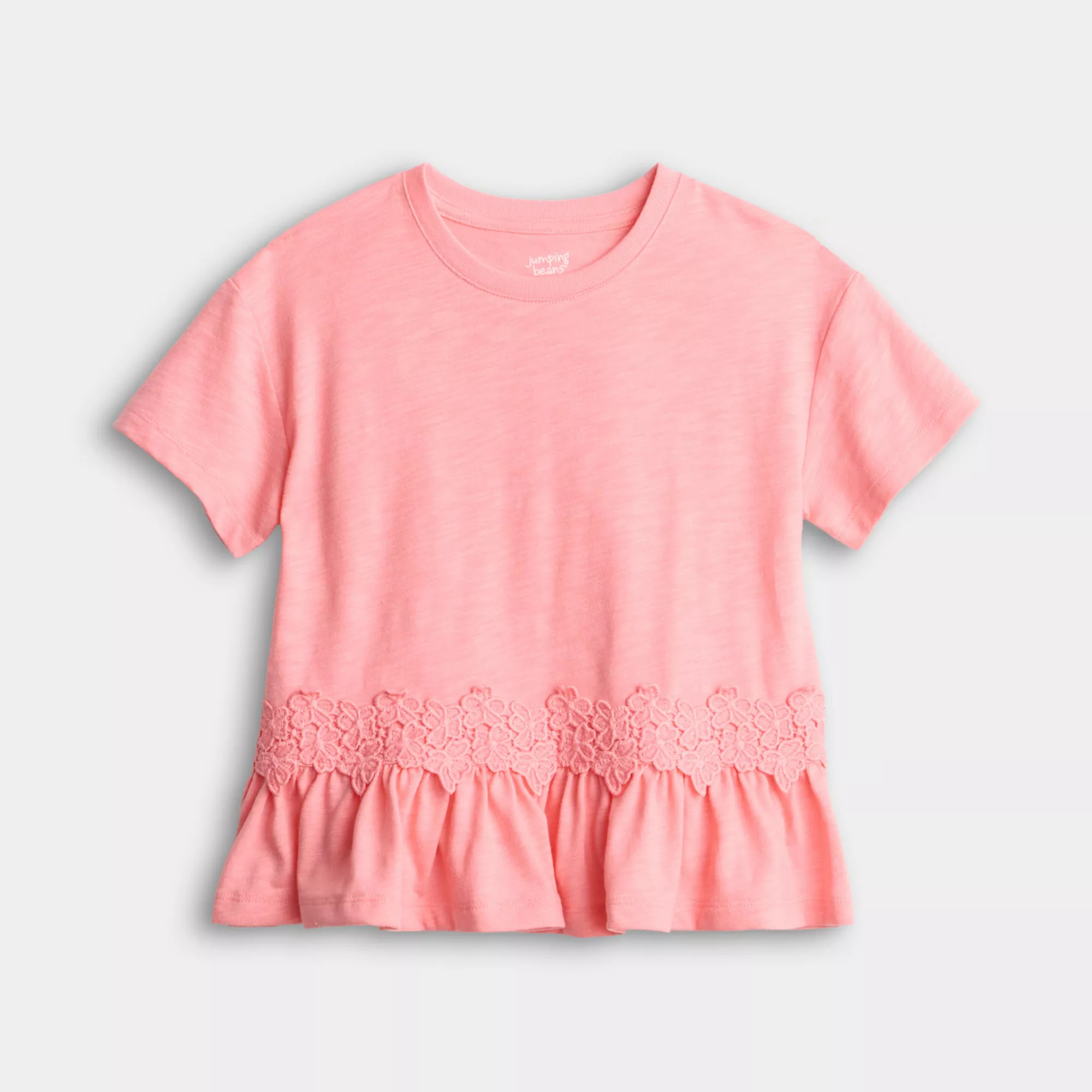 Girls 4-12 Jumping Beans® Peplum Tee with Embroidered Hem | Kohl's