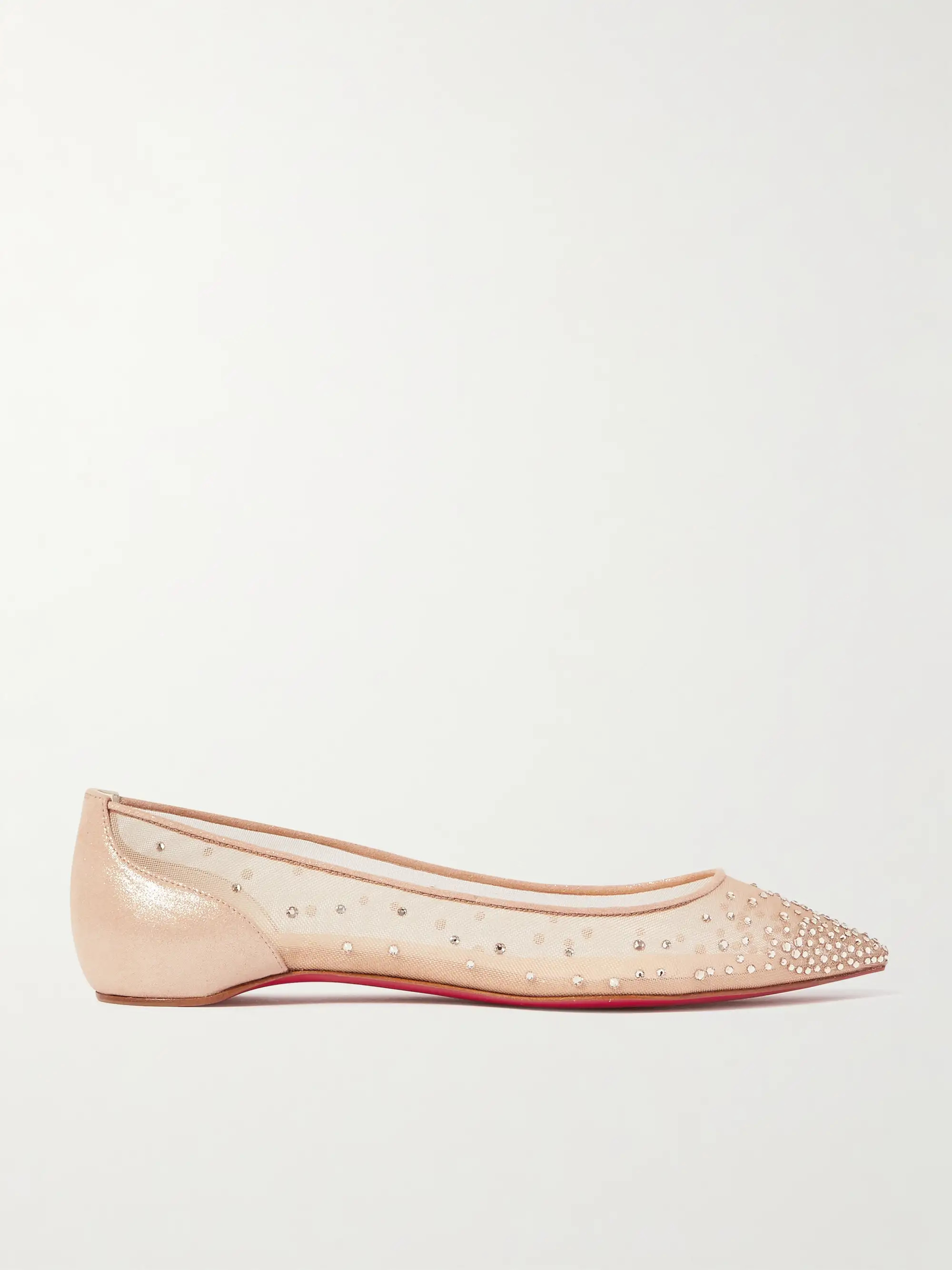 Follies Swarovski crystal-embellished mesh and lamé point-toe flats | NET-A-PORTER (US)