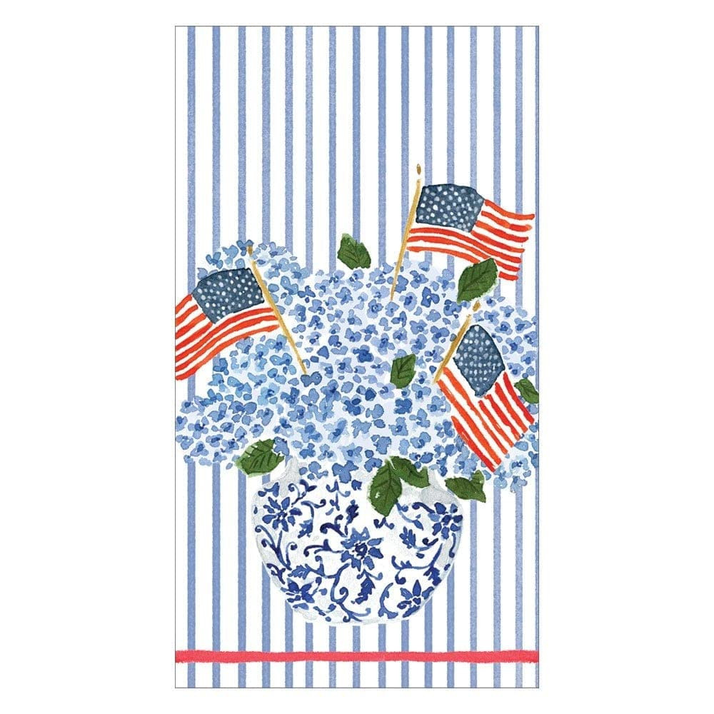 Caspari Flags and Hydrangeas Paper Guest Towel Napkins, Two Packs of 15 | Amazon (US)