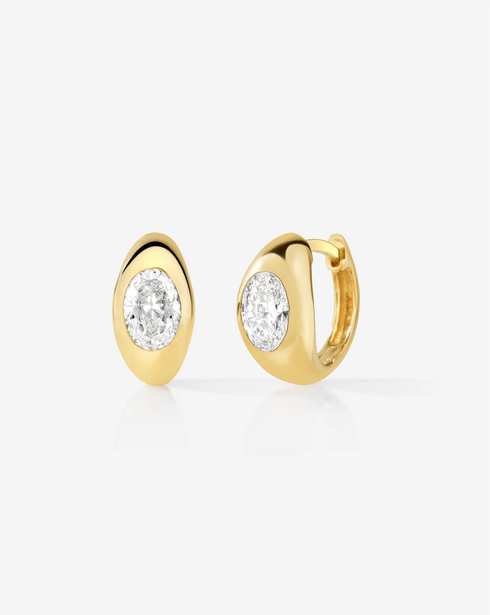 Framed Lab Diamond Huggies | Ring Concierge