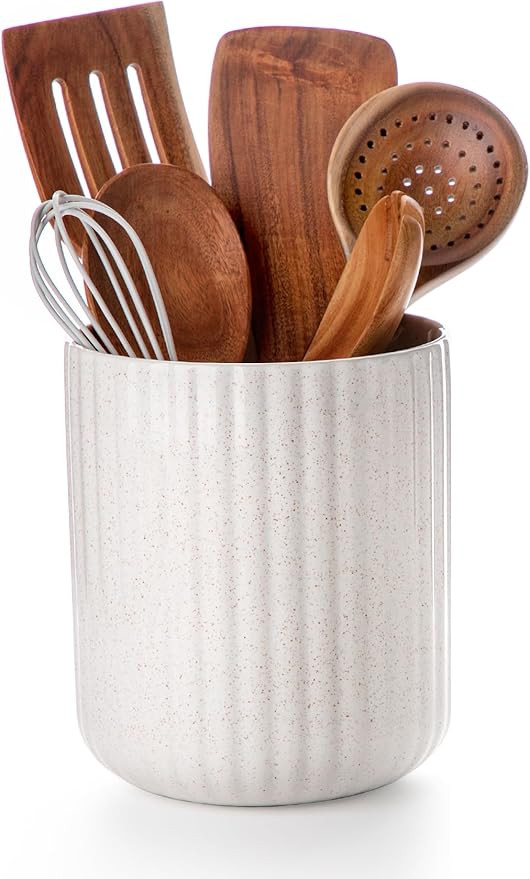 Nucookery Utensil Holder, 7.2" Ceramic Kitchen Utensil Holder for Countertop, Large Cooking Utens... | Amazon (US)