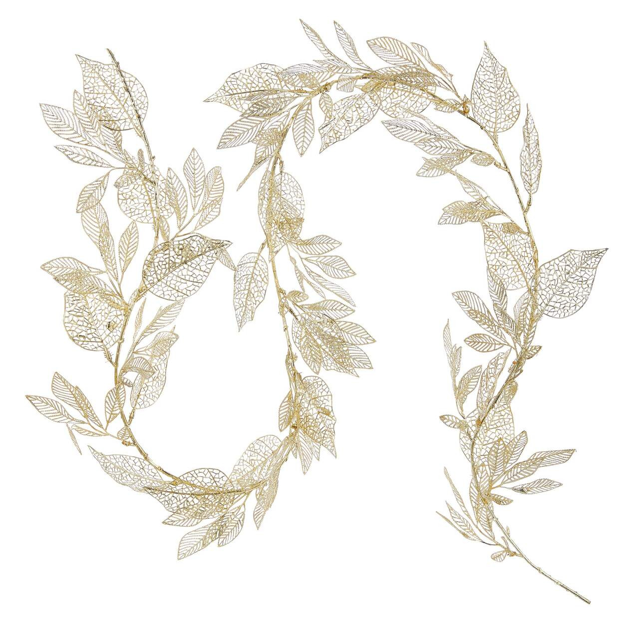 CANVAS Gold Collection Christmas Decoration Shiny Leaf Garland, 6-ft | Canadian Tire