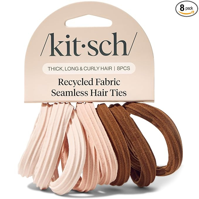 Kitsch Seamless Hair Ties No Damage - Stretchable Hair Bands for Strong All-Day Hold, Ponytail Ho... | Amazon (US)