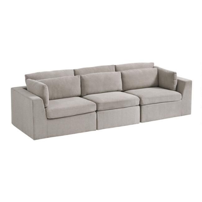 Gray Emmett 3 Piece Modular Sofa | World Market