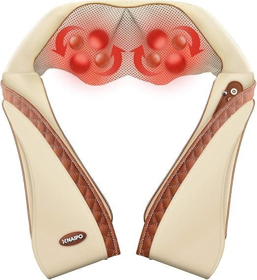 Naipo Shiatsu Back and Neck Massager with Heat 3D Deep Kneading Massage for Back, Neck, Shoulder,... | Amazon (US)