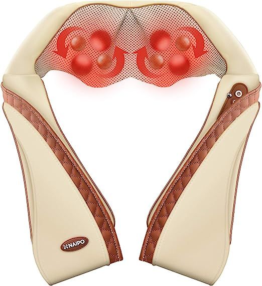 Naipo Shiatsu Back and Neck Massager with Heat 3D Deep Kneading Massage for Back, Neck, Shoulder,... | Amazon (US)