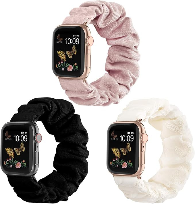 Recoppa Compatible for Scrunchie Apple Watch Band 38mm 41mm 42mm 40mm 44mm 45mm Cute Print Elasti... | Amazon (US)