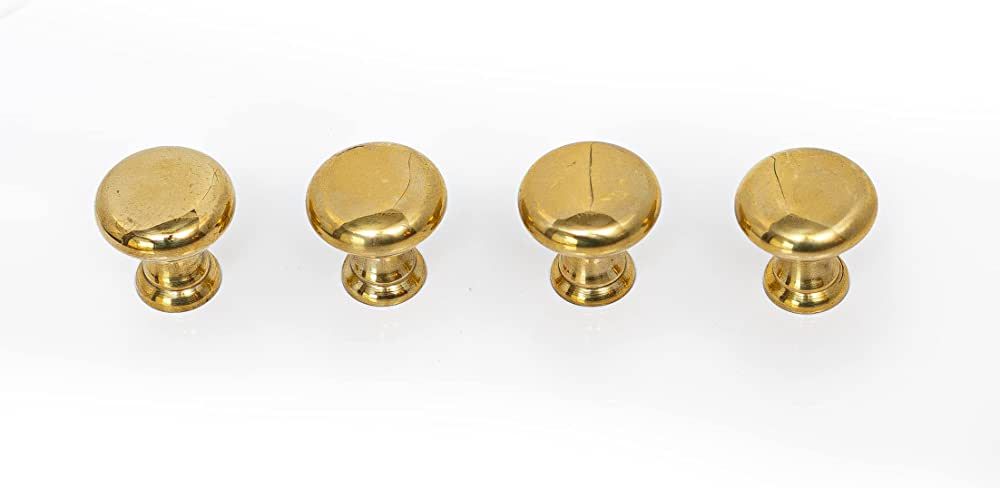 HRLBrass Unlacquered Brass Cabinet Knobs (Pack of 4) | Amazon (US)